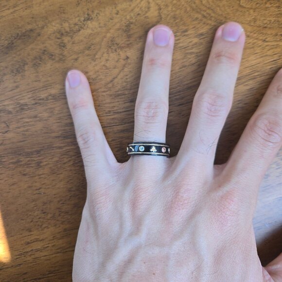 Gucci Icon 18k ring with gemstones, 18k yellow gold/black, size 10 1/4 - Picture 2 of 7